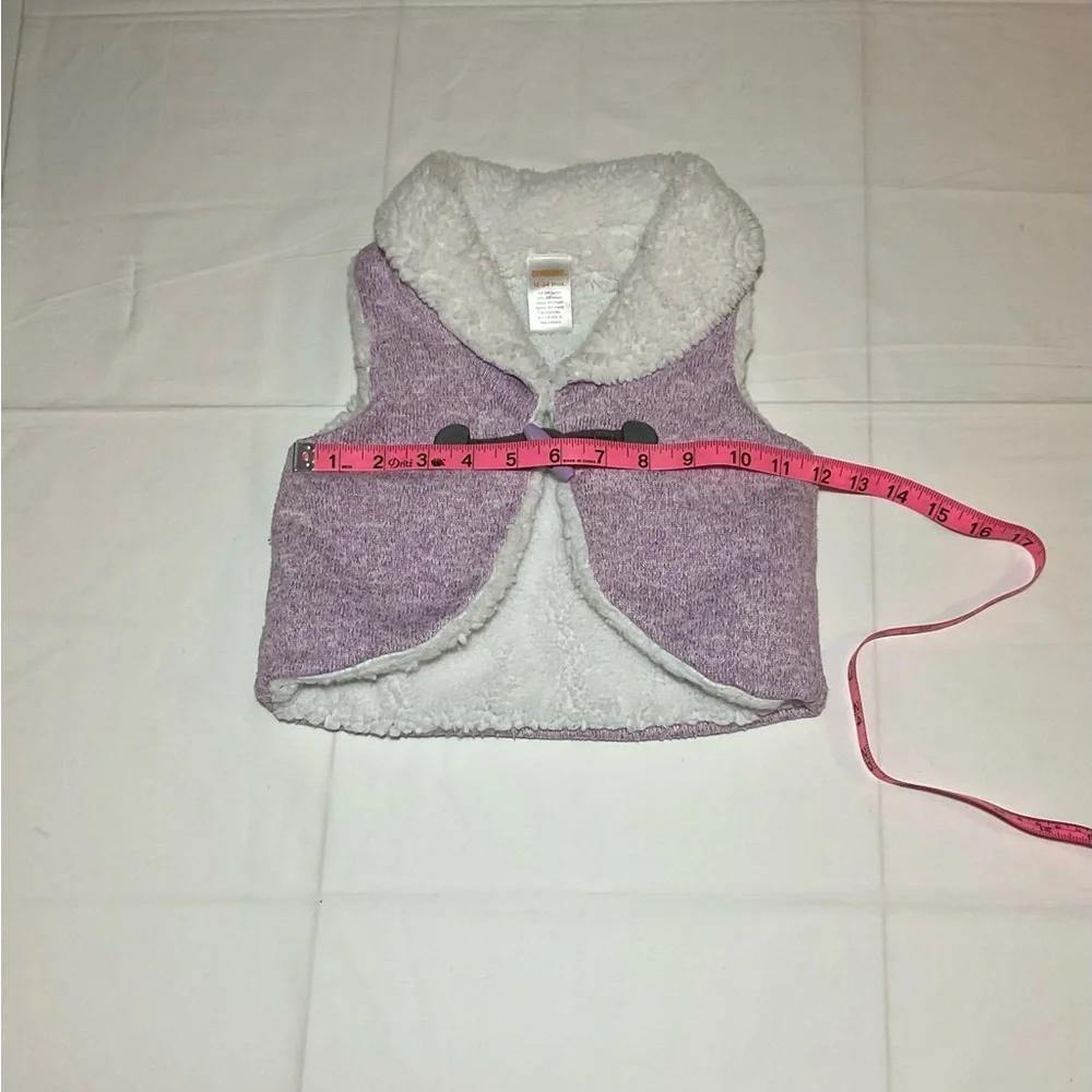 Gymboree Baby Girls Size 12-24 Months Lavender With Faux Fur Vest